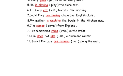 No.6一般现在时练习答案解析_初中英语语法_最全初中英语语法习题_No.6一般现在时练习