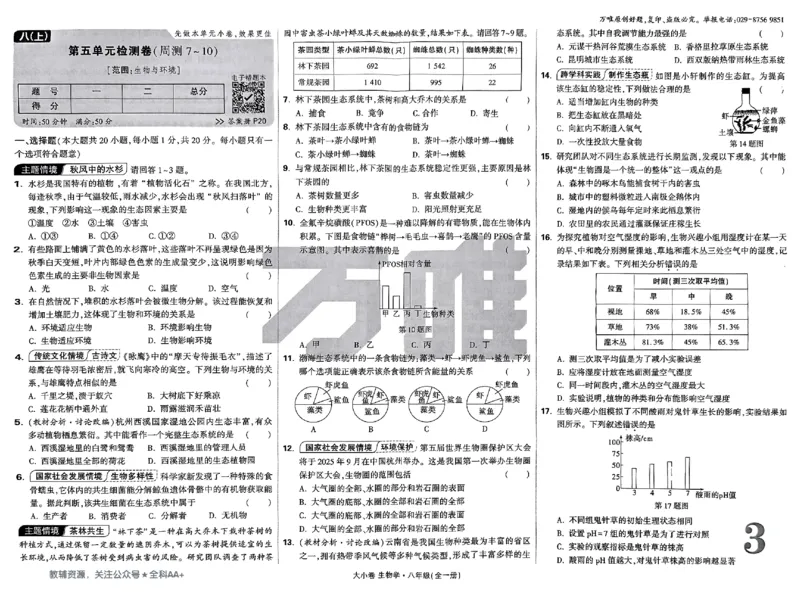 2026《万唯大小卷&bull;生物》8上大卷(RJ)_2026万唯系列预习复习_2026版初中《万唯大小卷》8年级上册（全科多版本）_2026《万唯大小卷&bull;生物》8全(RJ)