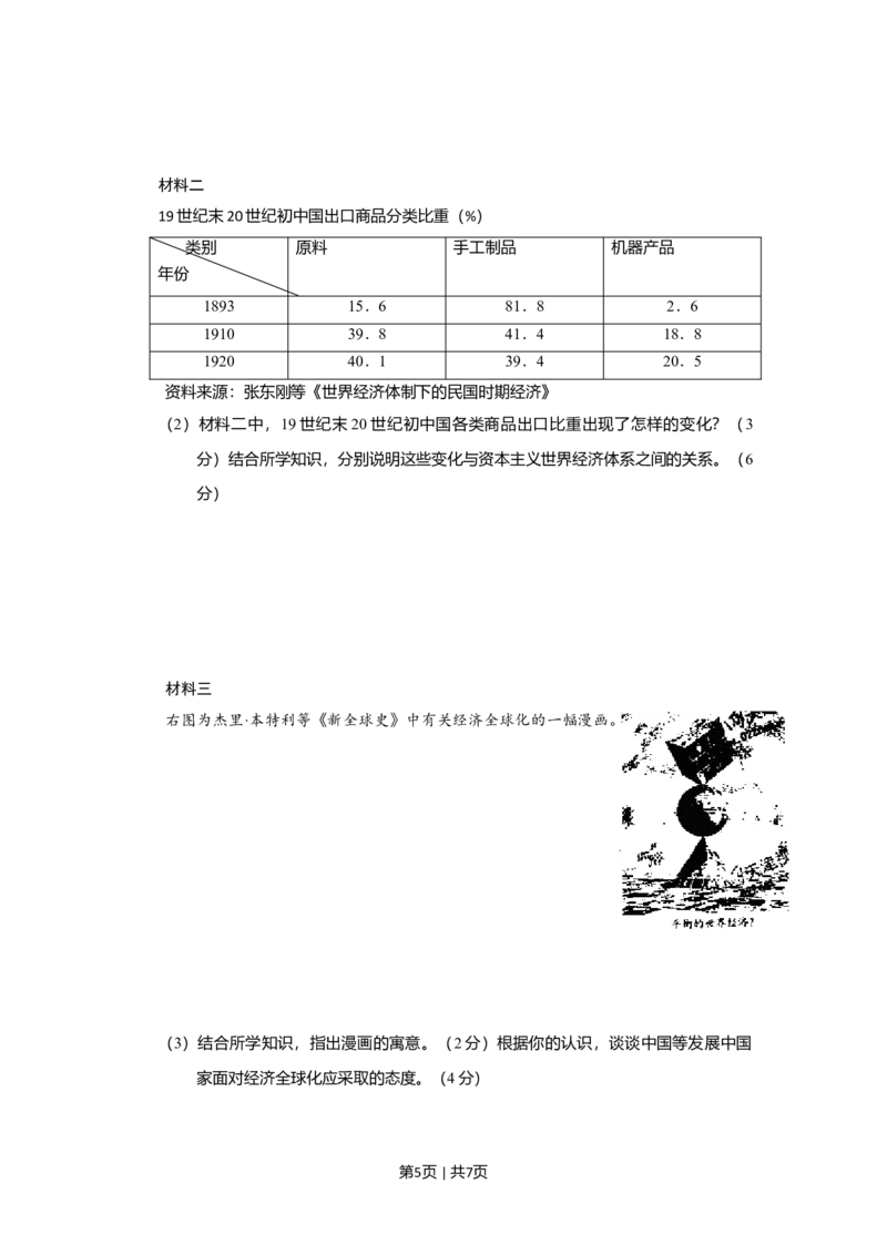 2011年高考历史试卷（天津）（空白卷）_1.高考2025全国各省真题+答案_01.2008-2024全国高考真题（按省份分类）_30.天津_2008-2024&middot;（天津）历史高考真题