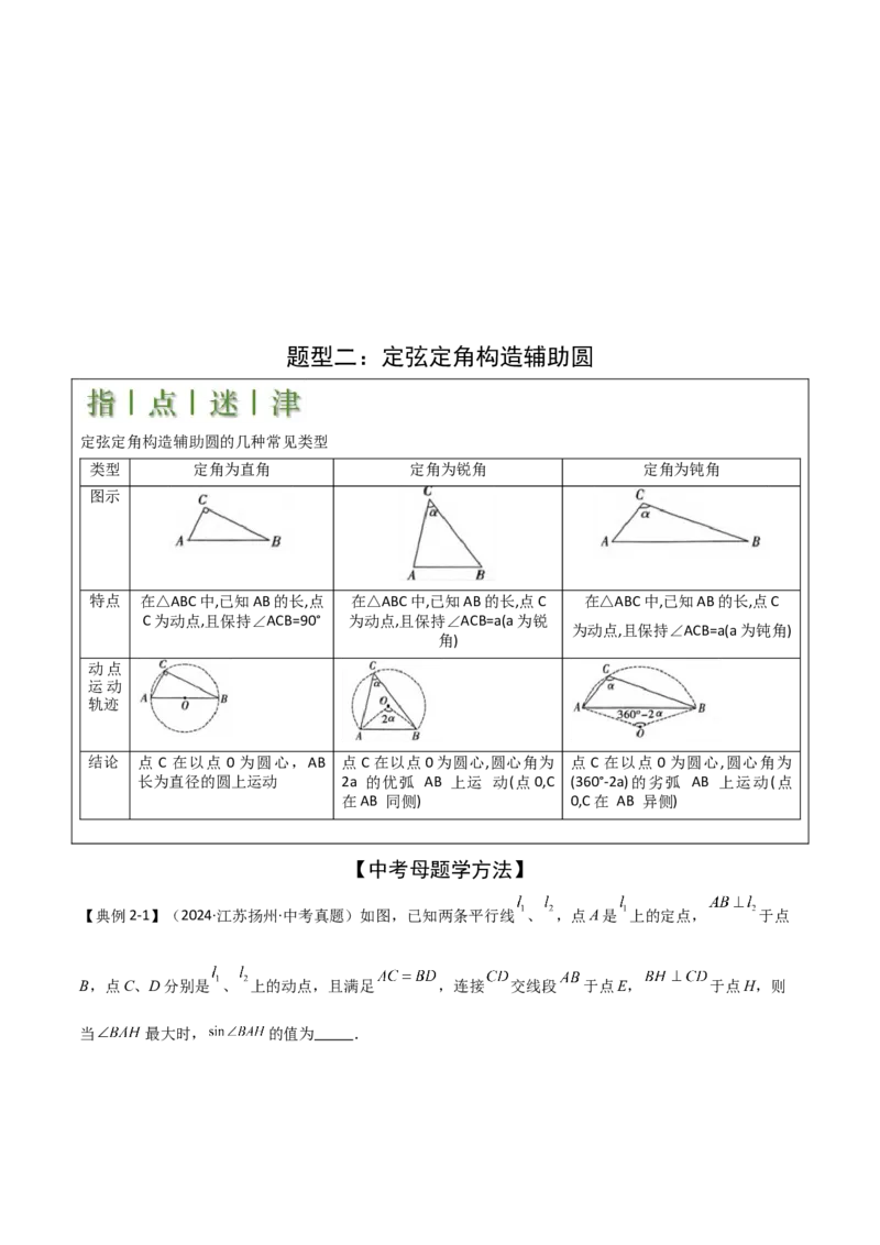 难点16辅助圆四种常考模型（原卷版）_2数学总复习_2025中考复习资料_2025年中考数学一轮知识梳理_难点16辅助圆四种常考模型
