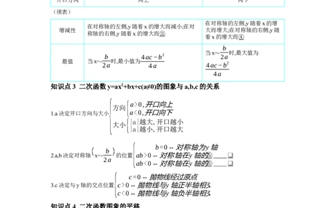 第三章函数第4节二次函数的图象与性质学案（含答案）2025年中考数学人教版一轮复习_2数学总复习_2025中考复习资料_2025年人教版中考数学一轮复习学案(含答案)