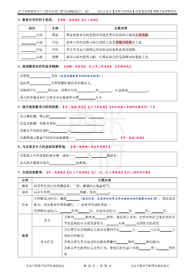 25下小学-教育知识-一轮默写自测笔记_4-教培资料-26年最新资料-同步更新_小学教资_04小学重点笔记_25下教资笔试西米学府学霸笔记（中小：科一科二）_小学：一轮重点笔记+默写本