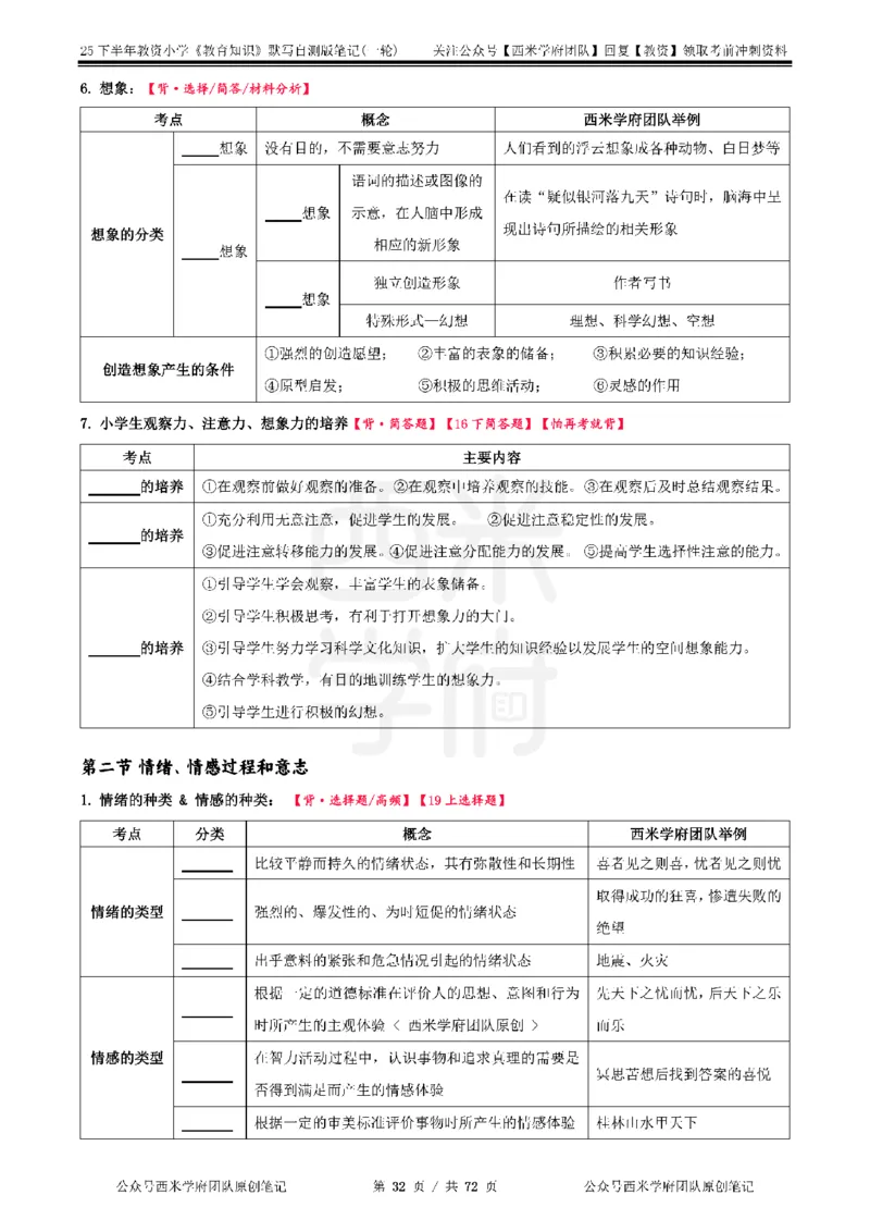 25下小学-教育知识-一轮默写自测笔记_4-教培资料-26年最新资料-同步更新_小学教资_04小学重点笔记_25下教资笔试西米学府学霸笔记（中小：科一科二）_小学：一轮重点笔记+默写本