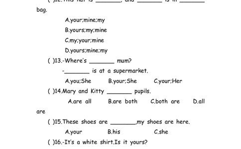 No.159语法专练代词_初中英语语法_最全初中英语语法习题_No.159语法专练代词