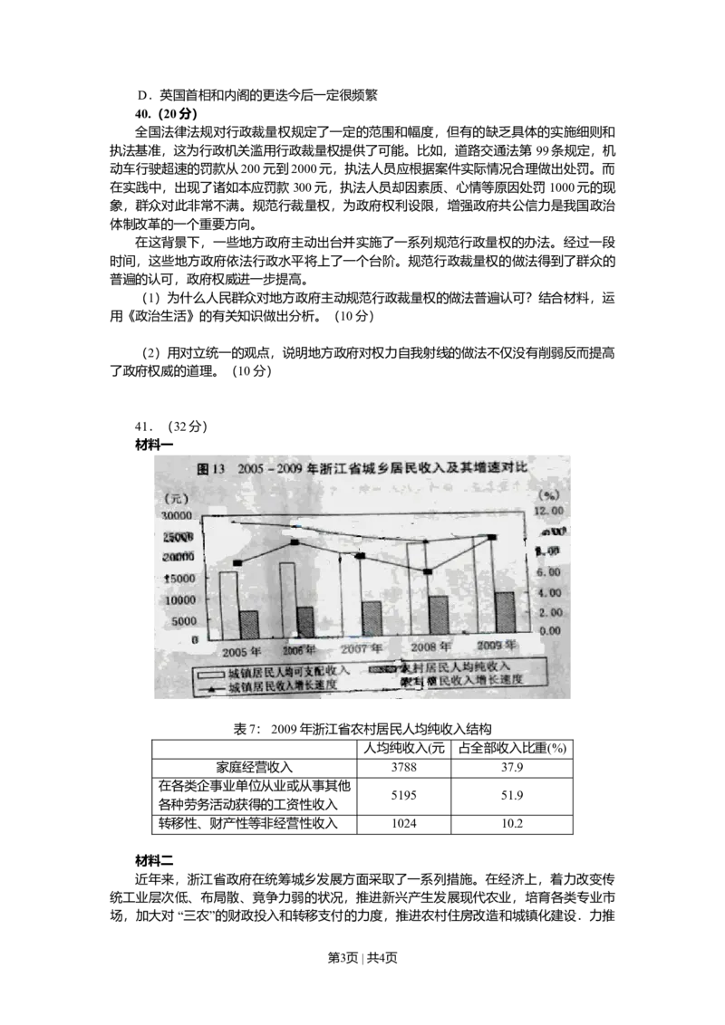 2010年高考政治试卷（浙江）（空白卷）_1.高考2025全国各省真题+答案_01.2008-2024全国高考真题（按省份分类）_22.浙江_2008-2024&middot;（浙江）政治高考真题