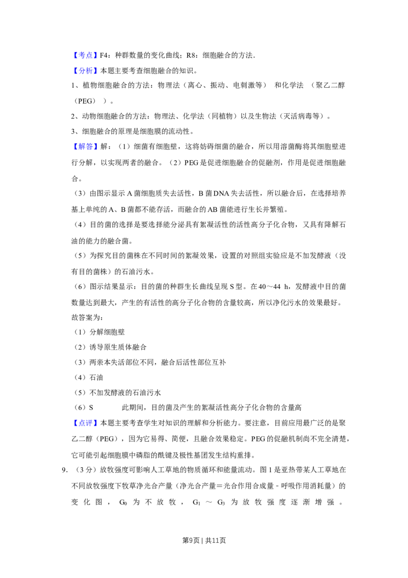 2011年高考生物试卷（天津）（解析卷）_1.高考2025全国各省真题+答案_01.2008-2024全国高考真题（按省份分类）_30.天津_2008-2024&middot;（天津）生物高考真题