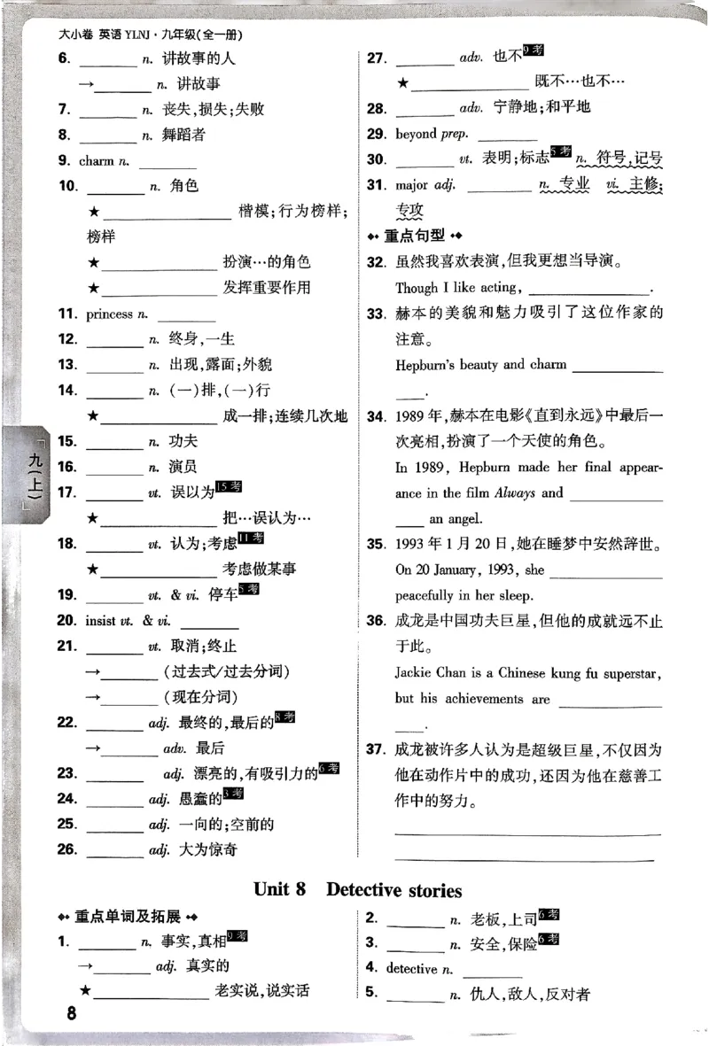2026《万唯大小卷&bull;英语》9全教材词句默写(YL)_2026万唯系列预习复习_2026版初中《万唯大小卷》9年级全册（全科多版本）_2026《万唯大小卷&bull;英语》9全(YL)