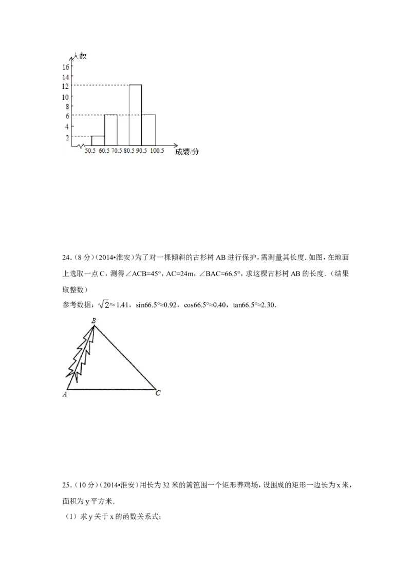 2014年江苏省淮安市中考数学试卷（含解析版）_中考真题_2.数学中考真题2015-2024年_2014年全国中考数学170份