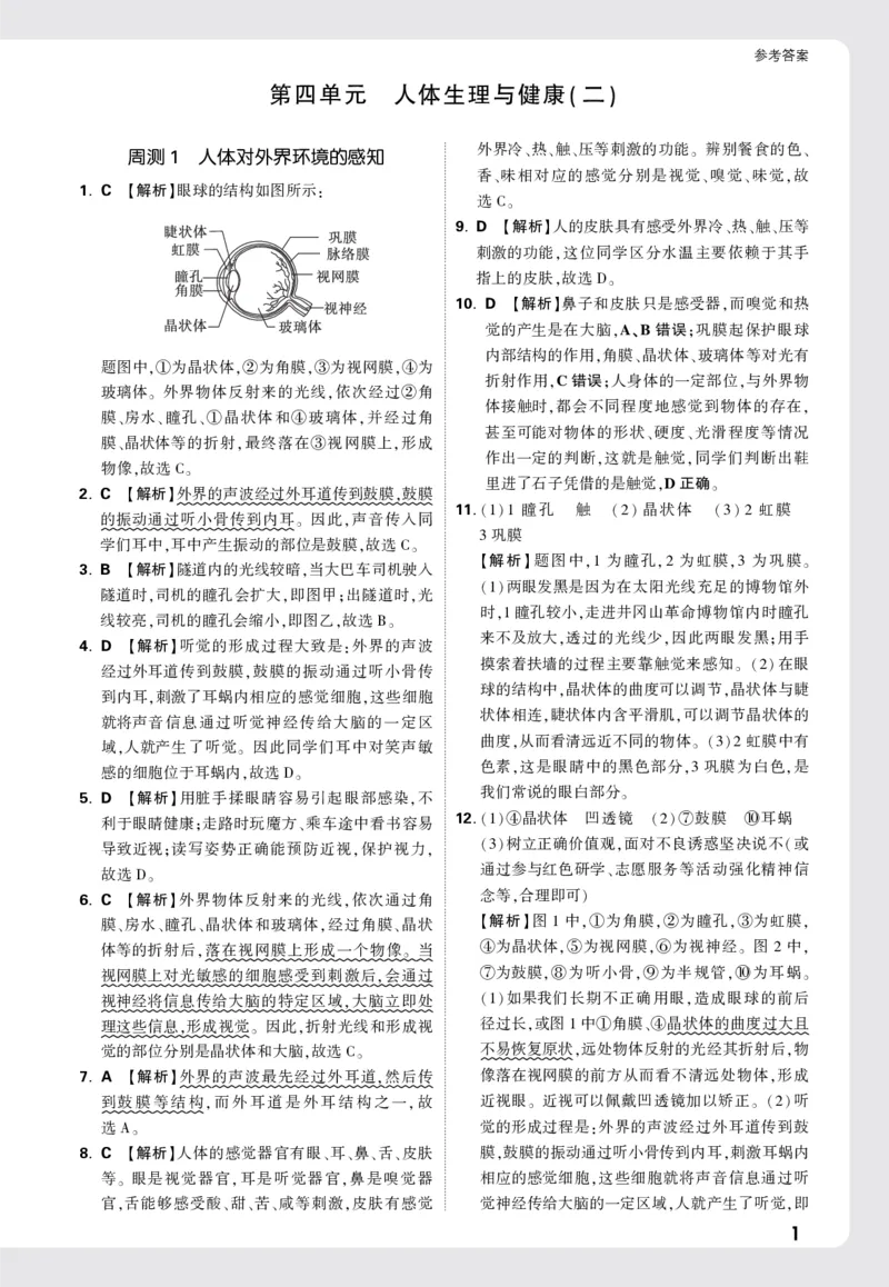 2026《万唯大小卷&bull;生物》8全周测小卷详解详析(RJ)_2026万唯系列预习复习_2026版初中《万唯大小卷》8年级上册（全科多版本）_2026《万唯大小卷&bull;生物》8全(RJ)