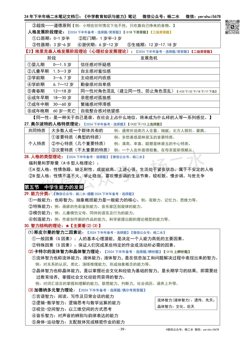 ①《中学教育知识》笔记❗️_4-教培资料-26年最新资料-同步更新_初中高中教资_2025下中学教资笔试_04科一科二重点笔记_杨二水_中学科二（25下通用）_01中学教育知识-笔记❤️