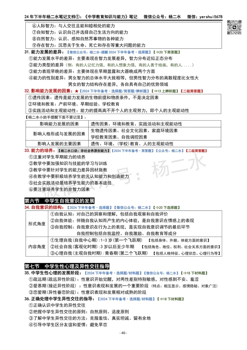 ①《中学教育知识》笔记❗️_4-教培资料-26年最新资料-同步更新_初中高中教资_2025下中学教资笔试_04科一科二重点笔记_杨二水_中学科二（25下通用）_01中学教育知识-笔记❤️