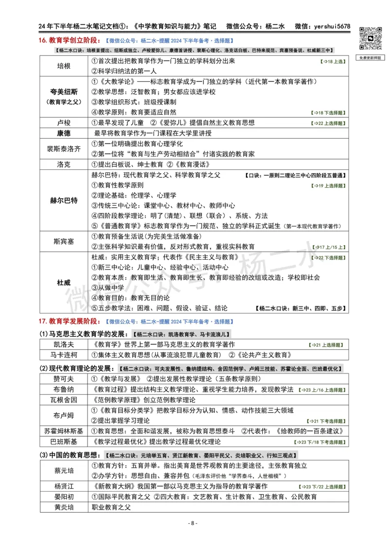 ①《中学教育知识》笔记❗️_4-教培资料-26年最新资料-同步更新_初中高中教资_2025下中学教资笔试_04科一科二重点笔记_杨二水_中学科二（25下通用）_01中学教育知识-笔记❤️