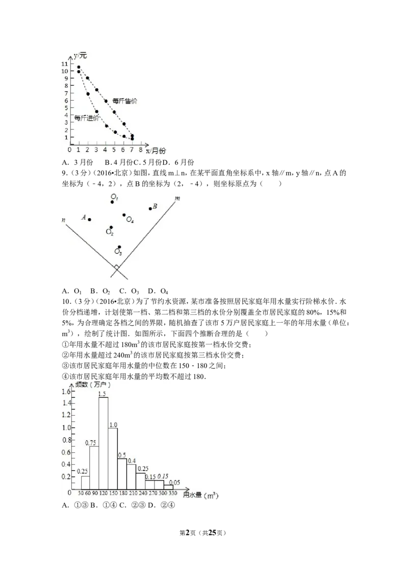2016年北京市中考数学试卷（含解析版）_中考真题_2.数学中考真题2015-2024年_2016年全国中考数学160份
