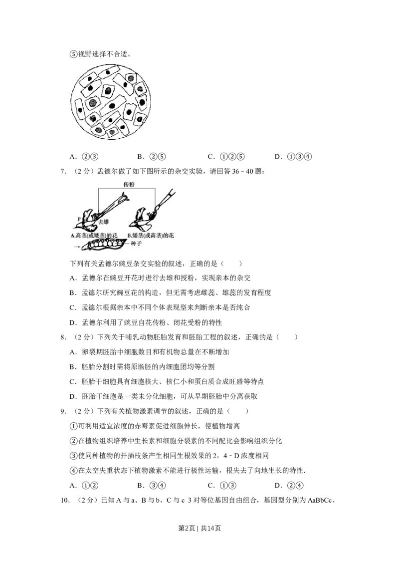 2009年高考生物试卷（江苏）（空白卷）_1.高考2025全国各省真题+答案_01.2008-2024全国高考真题（按省份分类）_10.江苏_2008-2024&middot;（江苏）生物高考真题