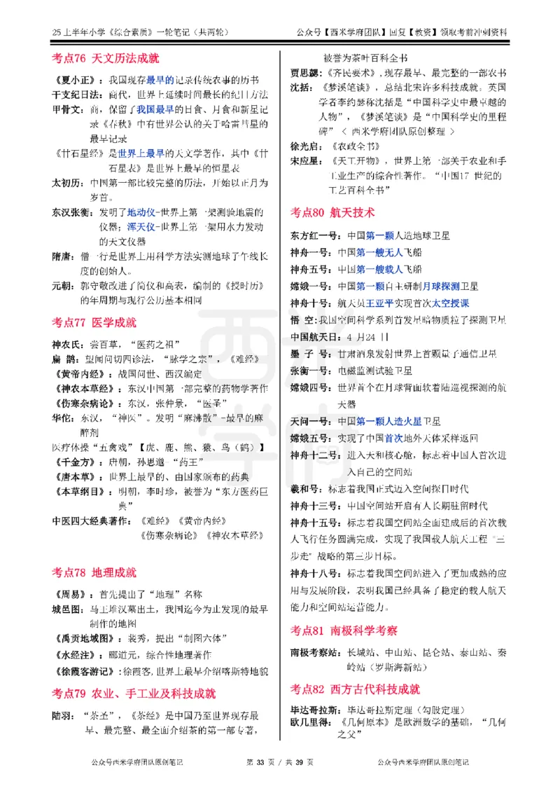 25上-小学-综合素质一轮笔记_4-教培资料-26年最新资料-同步更新_科一科二电子资料合集中小幼（笔记真题知识点汇总等）文件多，按需保存_各机构笔记合集（中小幼）推荐_科一