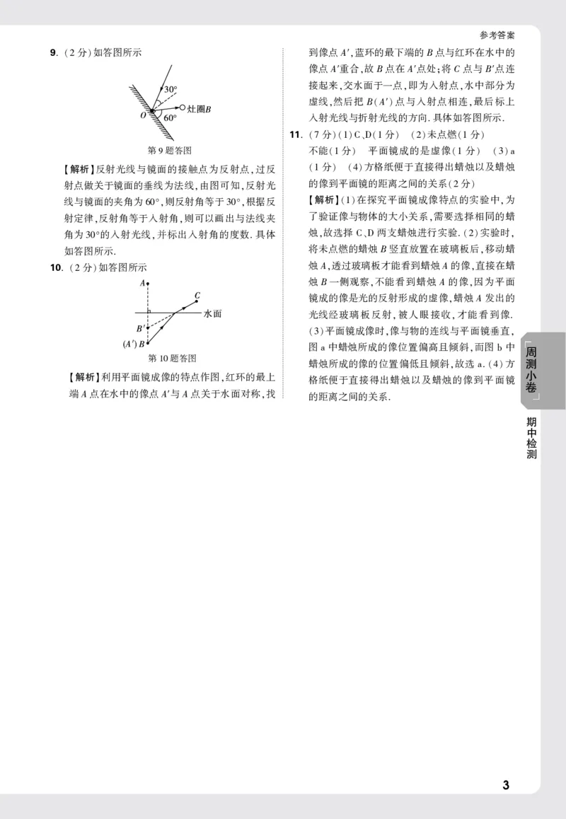 2026《万唯大小卷&bull;物理》8上周测小卷详解详析(HY)_2026万唯系列预习复习_2026版初中《万唯大小卷》8年级上册（全科多版本）_2026《万唯大小卷&bull;物理》8上(HY)