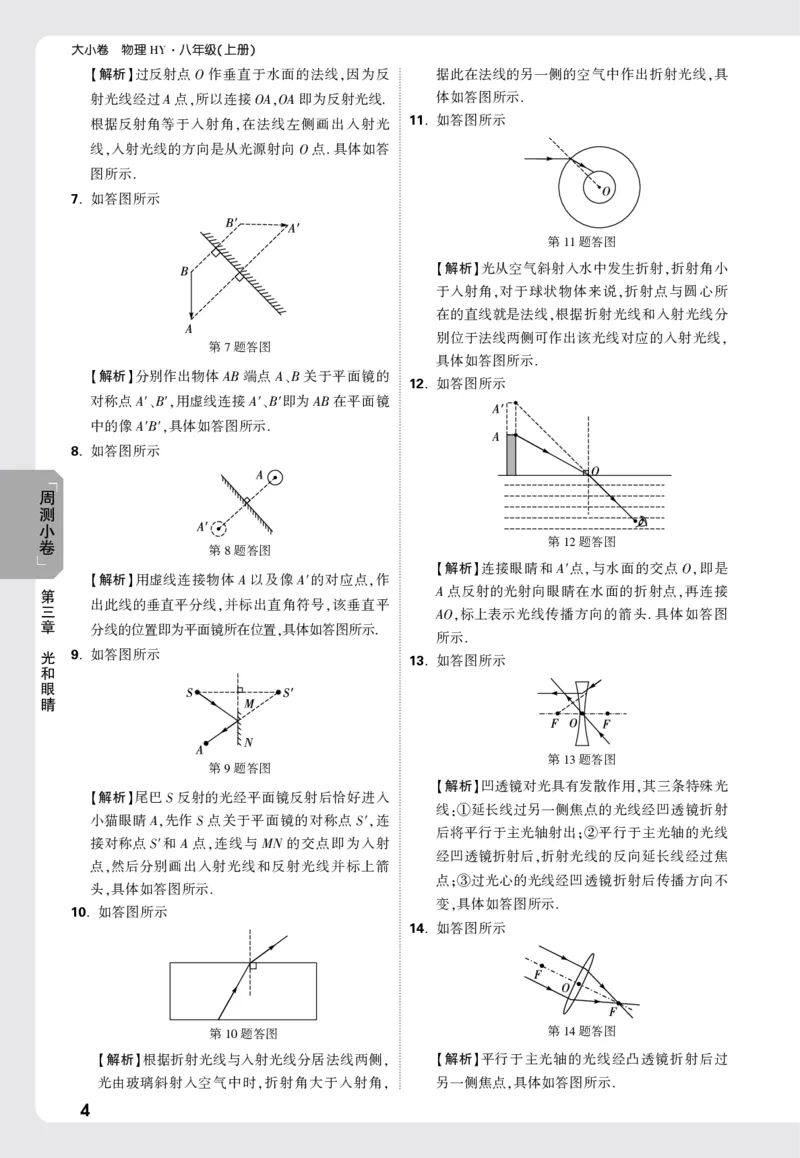 2026《万唯大小卷&bull;物理》8上周测小卷详解详析(HY)_2026万唯系列预习复习_2026版初中《万唯大小卷》8年级上册（全科多版本）_2026《万唯大小卷&bull;物理》8上(HY)