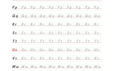 衡水体英文字母练习字帖(四线三格)_初中英语语法_最全初中英语语法习题_No.24衡水体字母字帖