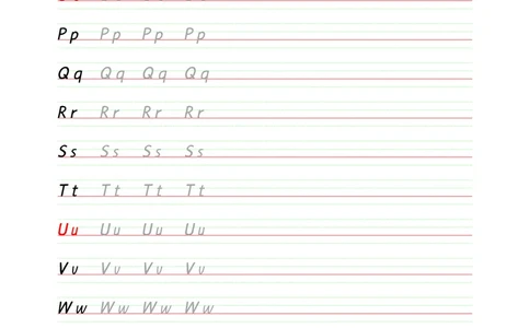 衡水体英文字母练习字帖(四线三格)_初中英语语法_最全初中英语语法习题_No.24衡水体字母字帖