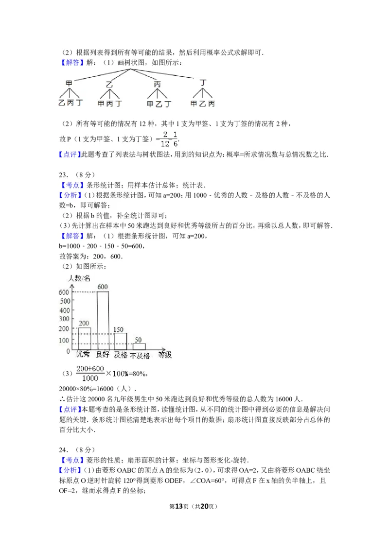 2015年江苏省淮安市中考数学试题及答案_中考真题_2.数学中考真题2015-2024年_地区卷_江苏省_淮安中考数学08-22