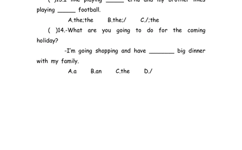 No.182冠词练习题①_初中英语语法_最全初中英语语法习题_No.182冠词练习题①