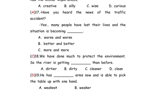 No.103形容词练习题①答案解析_初中英语语法_最全初中英语语法习题_No.103形容词练习题①