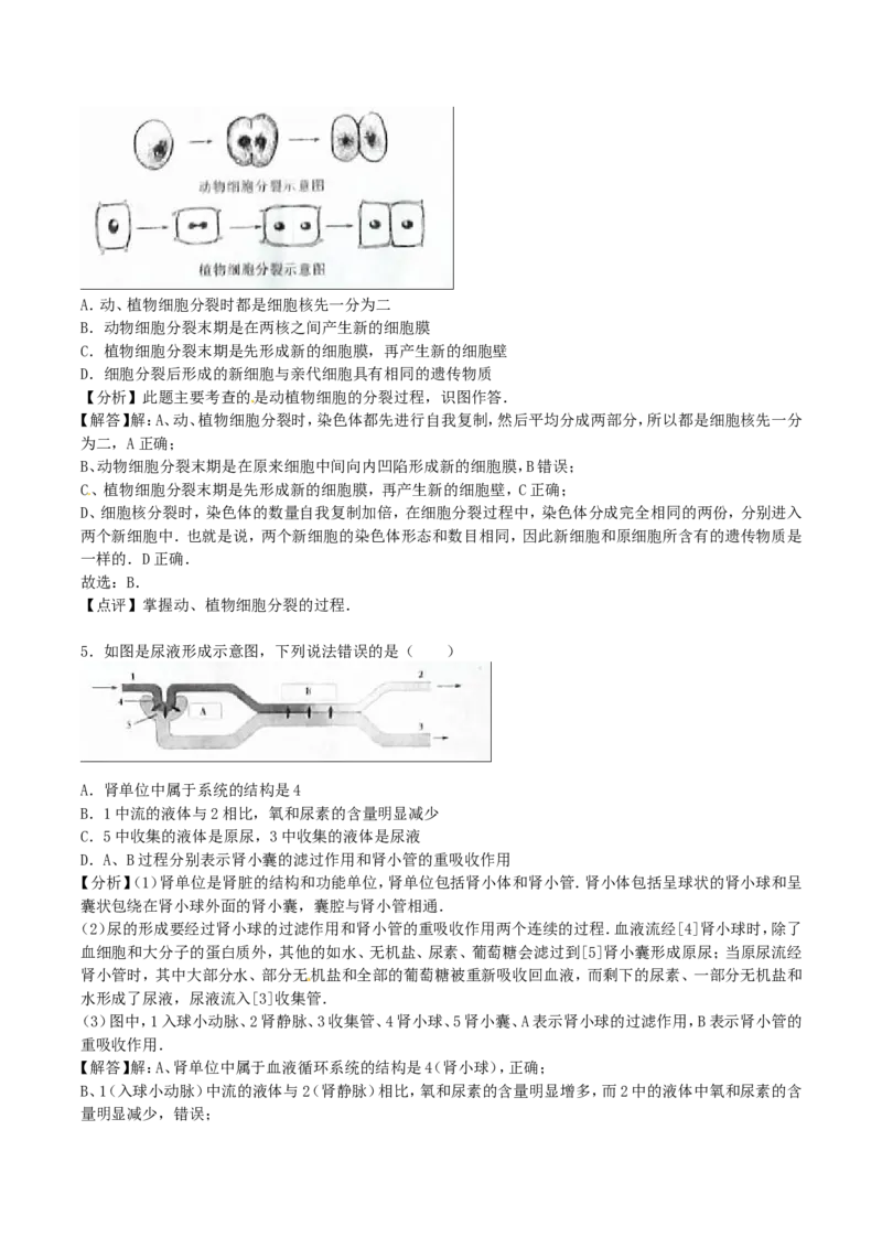 2016年四川省遂宁市中考生物真题及答案_中考真题_8.生物中考真题2015-2024年_地区卷_四川省_四川遂宁生物16,19-22
