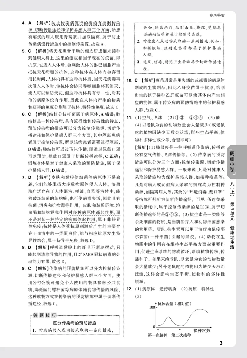 2026《万唯大小卷&bull;生物》8全周测小卷详解详析(北师)_2026万唯系列预习复习_2026版初中《万唯大小卷》8年级上册（全科多版本）_2026《万唯大小卷&bull;生物》8全(BS)