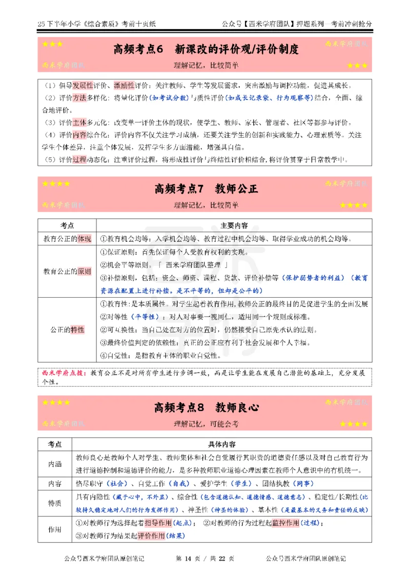 25下小学-综合素质-考前十页纸_4-教培资料-26年最新资料-同步更新_小学教资_小学冲刺急救包_小学.考前十页纸