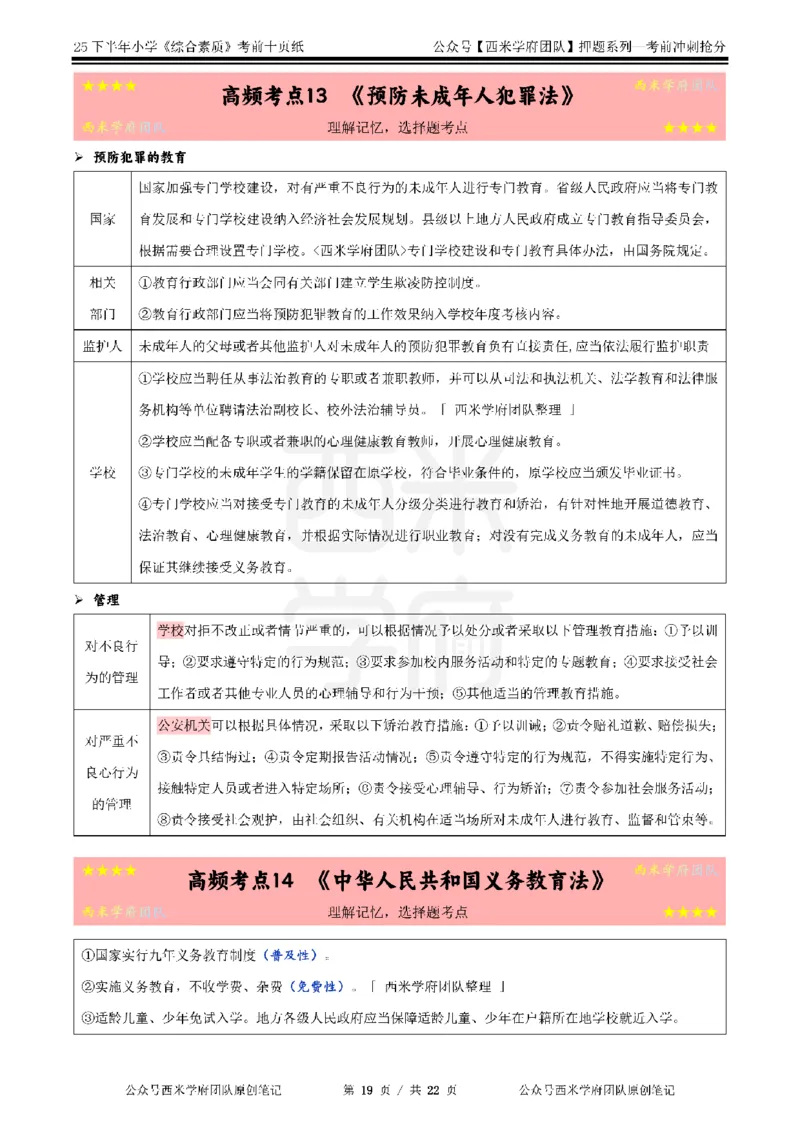 25下小学-综合素质-考前十页纸_4-教培资料-26年最新资料-同步更新_小学教资_小学冲刺急救包_小学.考前十页纸