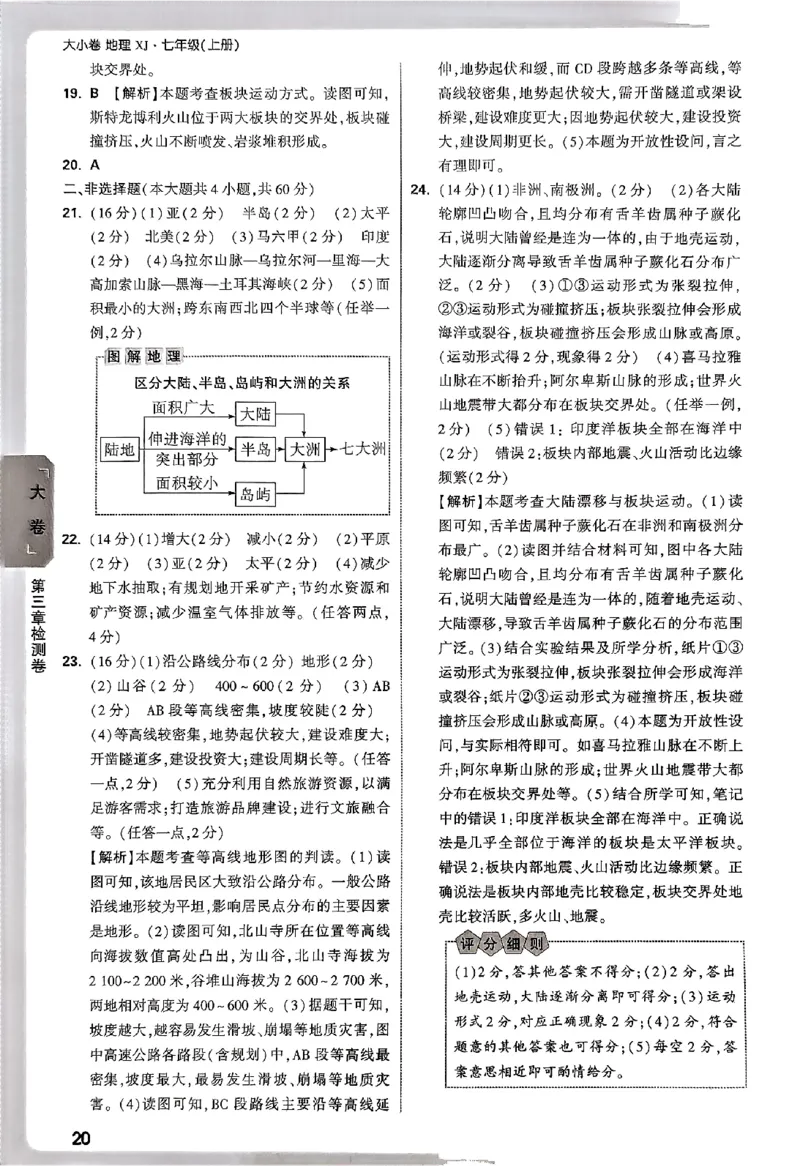 2026《万唯大小卷&bull;地理》7上参考答案(湘教)_2026万唯系列预习复习_2026版初中《万唯大小卷》7年级上册（全科多版本）_2026《万唯大小卷&bull;地理》7上(湘教)