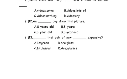 No.179名词练习题①_初中英语语法_最全初中英语语法习题_No.179名词练习题①