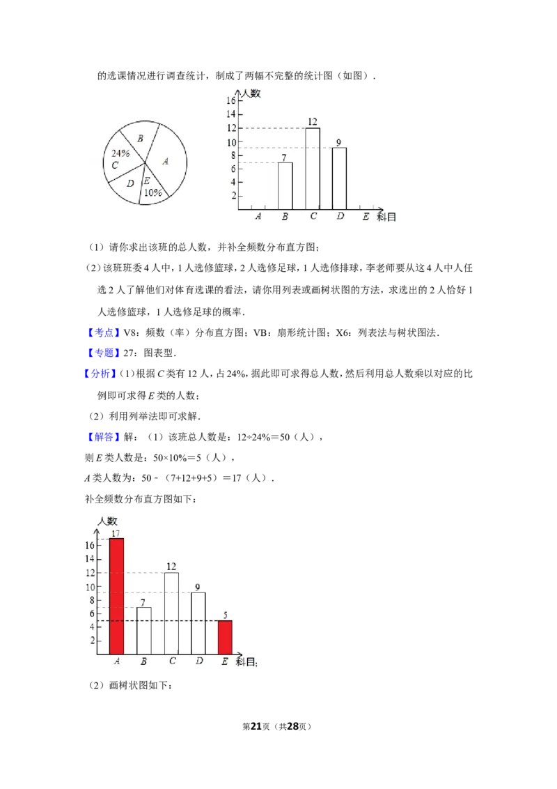 2014年贵州省毕节市中考数学试卷（含解析版）_中考真题_2.数学中考真题2015-2024年_地区卷_贵州省_毕节数学12-22