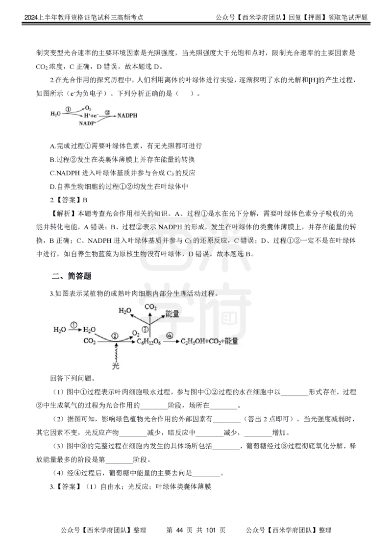 中学生物-高频考点_4-教培资料-26年最新资料-同步更新_初中高中教资_03科三专项（进去保存报考的学科即可）_01科目三FB网课、三色速记手册、知识点导图等推荐_初中