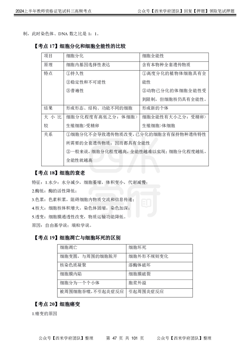 中学生物-高频考点_4-教培资料-26年最新资料-同步更新_初中高中教资_03科三专项（进去保存报考的学科即可）_01科目三FB网课、三色速记手册、知识点导图等推荐_初中