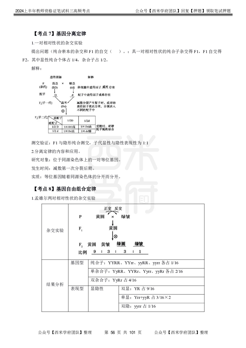 中学生物-高频考点_4-教培资料-26年最新资料-同步更新_初中高中教资_03科三专项（进去保存报考的学科即可）_01科目三FB网课、三色速记手册、知识点导图等推荐_初中