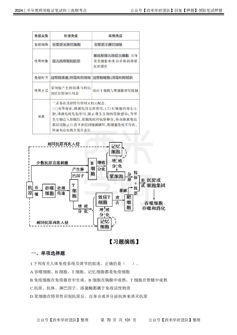 中学生物-高频考点_4-教培资料-26年最新资料-同步更新_初中高中教资_03科三专项（进去保存报考的学科即可）_01科目三FB网课、三色速记手册、知识点导图等推荐_初中