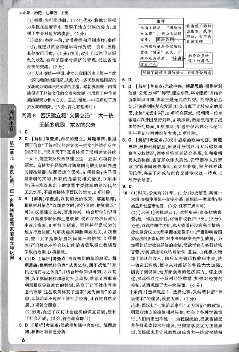 2026《万唯大小卷&bull;历史》7上参考答案_2026万唯系列预习复习_2026版初中《万唯大小卷》7年级上册（全科多版本）_2026《万唯大小卷&bull;历史》7上
