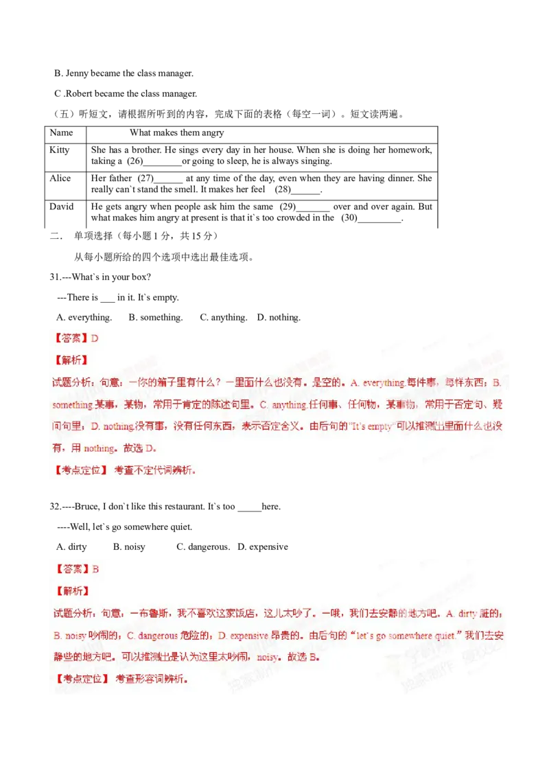 2015年中考真题精品解析英语（广西贵港卷）精编word版（解析版）_中考真题_3.英语中考真题2015-2024年_2015年全国中考YINGYU144份_2015年中考真题精品解析英语（广西贵港卷）精编word版