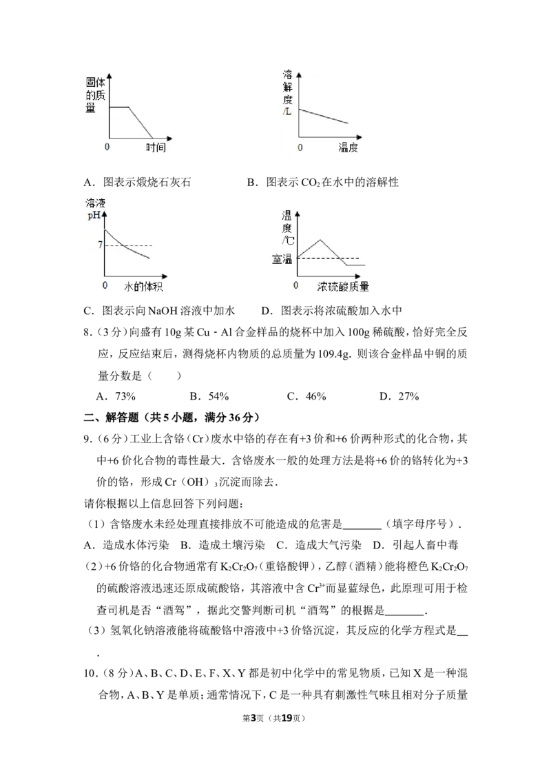 2017年四川省德阳市中考化学试卷（含解析版）_中考真题_5.化学中考真题2015-2024年_地区卷_四川省_四川德阳化学12-22