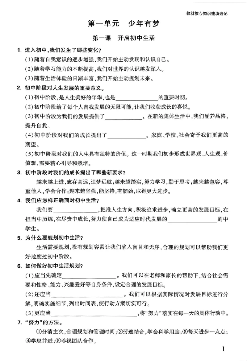 2026《万唯大小卷&bull;道法》7上核心知识速填速记_2026万唯系列预习复习_2026版初中《万唯大小卷》7年级上册（全科多版本）_2026《万唯大小卷&bull;道法》7上