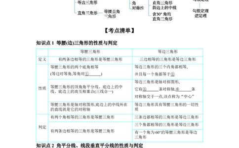 第四章三角形第4节等腰三角形学案（含答案）2025年中考数学人教版一轮复习_2数学总复习_2025中考复习资料_2025年人教版中考数学一轮复习学案(含答案)