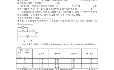 2016年上海市中考物理试题及答案(Word)_中考真题_4.物理中考真题2015-2024年_地区卷_上海中考物理08-21