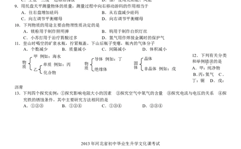 2013河北省中考化学试题及答案_中考真题_5.化学中考真题2015-2024年_地区卷_河北化学08-22