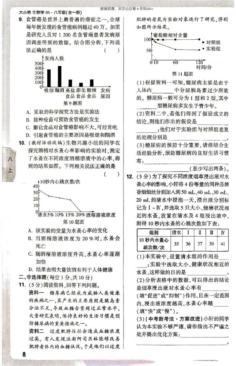 2026《万唯大小卷&bull;生物》8全周测小卷(北师)_2026万唯系列预习复习_2026版初中《万唯大小卷》8年级上册（全科多版本）_2026《万唯大小卷&bull;生物》8全(BS)