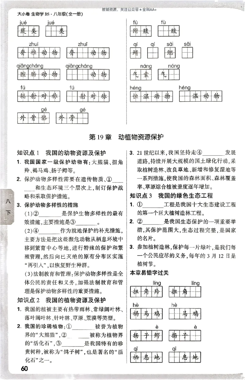 2026《万唯大小卷&bull;生物》8全周测小卷(北师)_2026万唯系列预习复习_2026版初中《万唯大小卷》8年级上册（全科多版本）_2026《万唯大小卷&bull;生物》8全(BS)