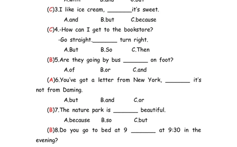 No.153语法专练连词答案解析_初中英语语法_最全初中英语语法习题_No.153语法专练连词