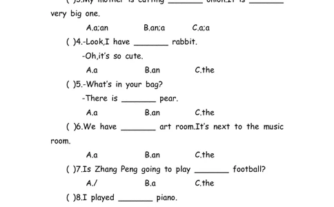 No.155语法专练冠词_初中英语语法_最全初中英语语法习题_No.155语法专练冠词