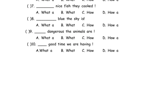 No.37感叹句练习题_初中英语语法_最全初中英语语法习题_No.37感叹句练习题