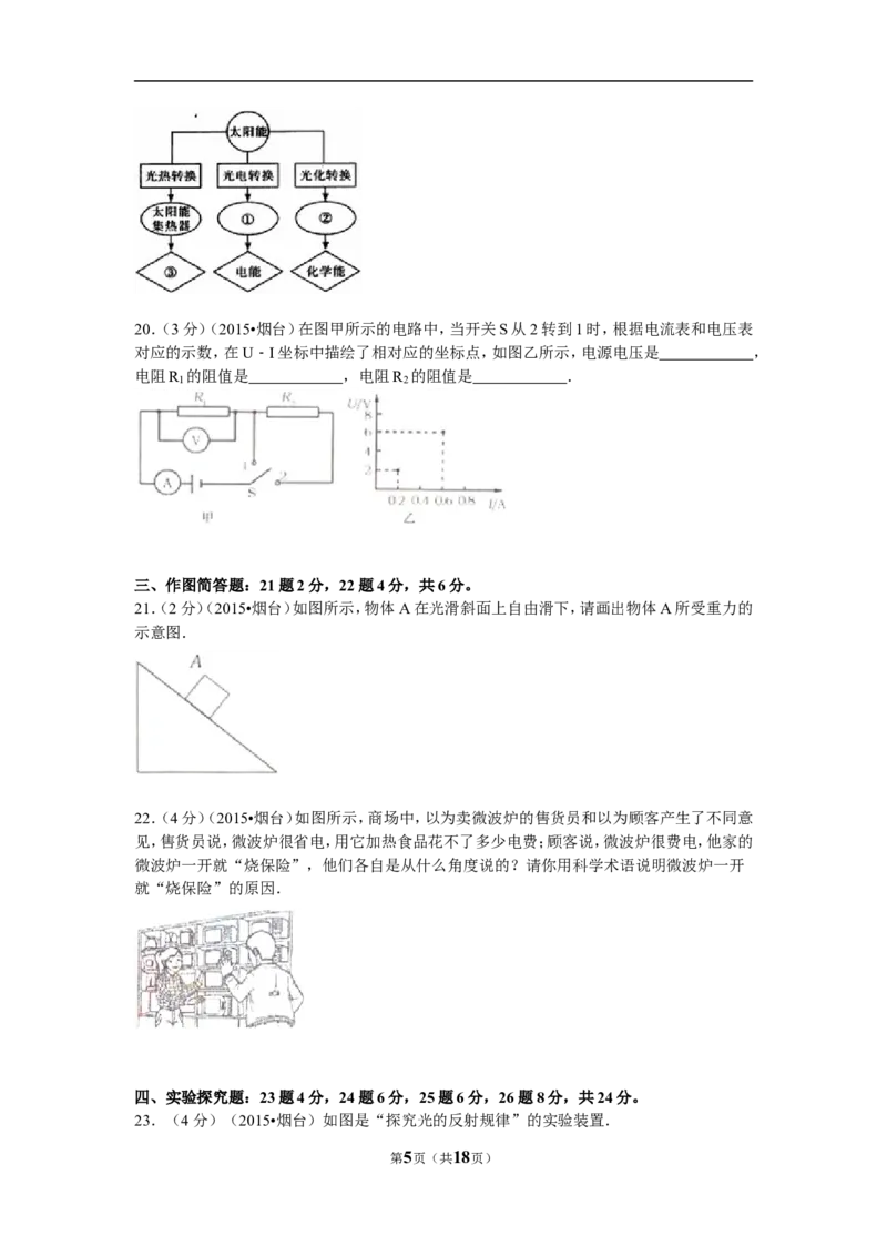 2015年山东省烟台市中考物理试卷及答案_中考真题_4.物理中考真题2015-2024年_地区卷_山东省_烟台中考物理08-21